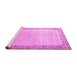 Sideview of Machine Washable Persian Pink Traditional Rug, wshtr3281pnk