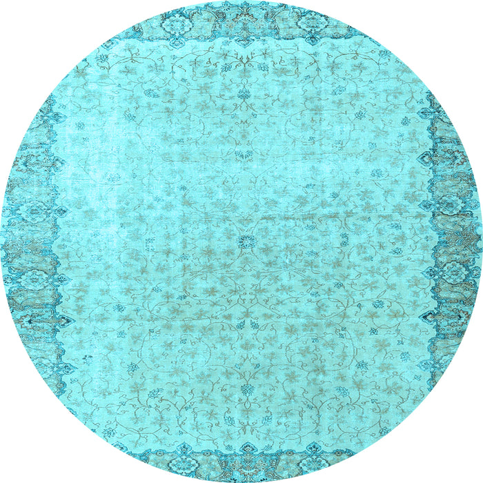 Round Persian Light Blue Traditional Rug, tr3281lblu