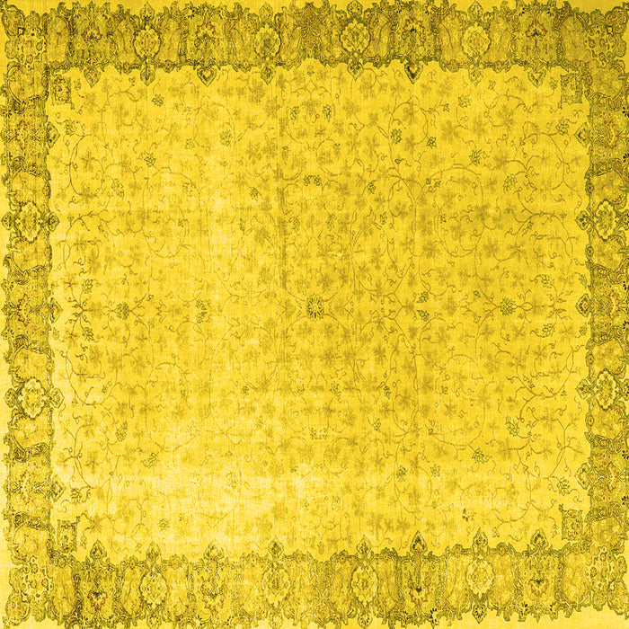 Square Persian Yellow Traditional Rug, tr3281yw