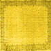Square Persian Yellow Traditional Rug, tr3281yw