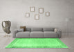 Machine Washable Persian Emerald Green Traditional Area Rugs in a Living Room,, wshtr3281emgrn