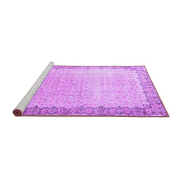 Sideview of Machine Washable Persian Purple Traditional Area Rugs, wshtr3281pur