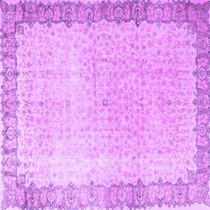 Square Machine Washable Persian Purple Traditional Area Rugs, wshtr3281pur