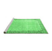 Sideview of Machine Washable Persian Emerald Green Traditional Area Rugs, wshtr3281emgrn