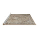 Sideview of Machine Washable Traditional Dark Almond Brown Rug, wshtr3282