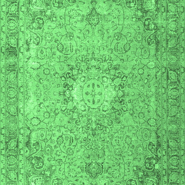 Machine Washable Persian Emerald Green Traditional Area Rugs, wshtr3282emgrn