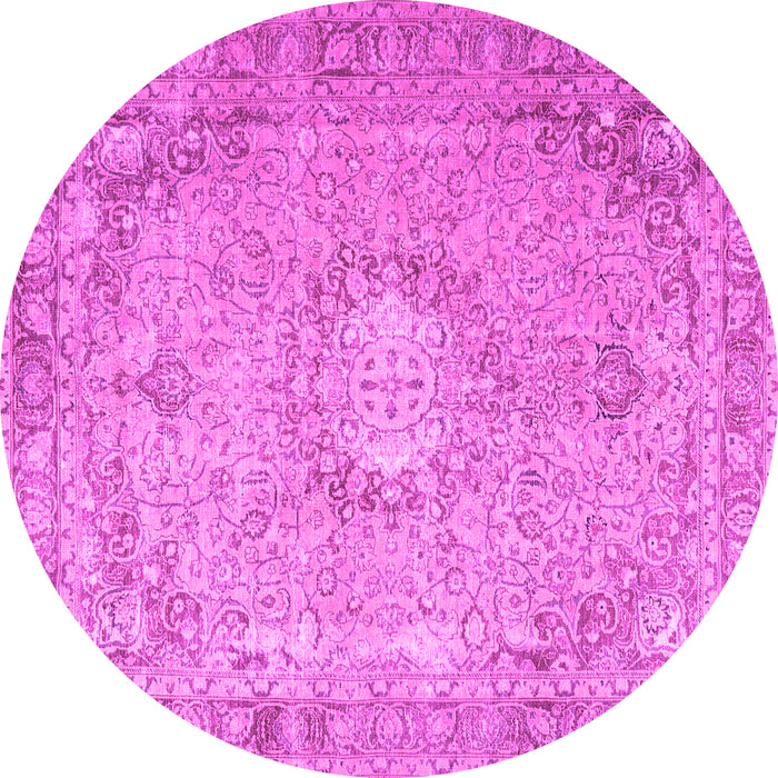 Round Persian Pink Traditional Rug, tr3282pnk