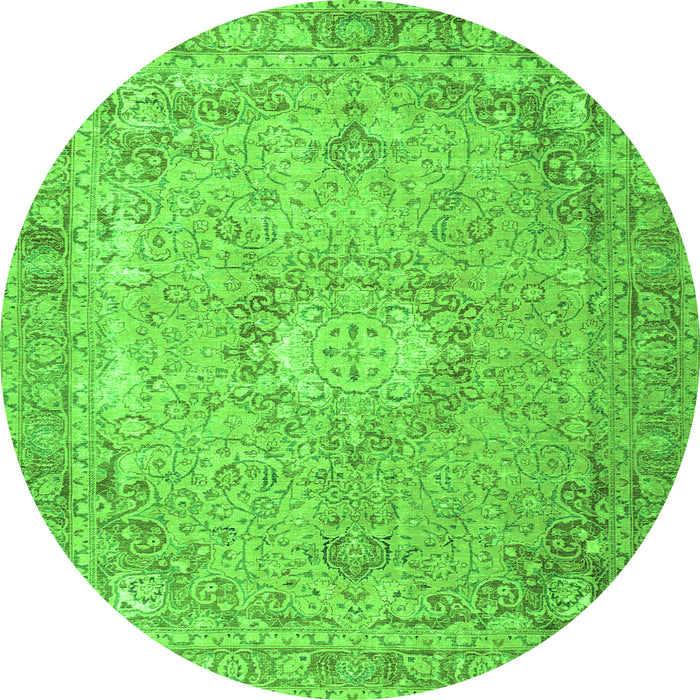 Square Persian Green Traditional Rug, tr3282grn