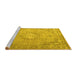 Sideview of Machine Washable Persian Yellow Traditional Rug, wshtr3282yw