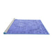 Sideview of Machine Washable Persian Blue Traditional Rug, wshtr3282blu