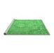 Sideview of Machine Washable Persian Emerald Green Traditional Area Rugs, wshtr3282emgrn