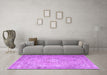 Machine Washable Persian Purple Traditional Area Rugs in a Living Room, wshtr3282pur