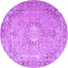 Round Persian Purple Traditional Rug, tr3282pur