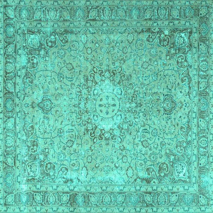Square Persian Turquoise Traditional Rug, tr3282turq