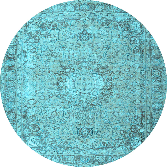 Round Persian Light Blue Traditional Rug, tr3282lblu