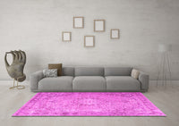 Machine Washable Persian Pink Traditional Rug, wshtr3282pnk