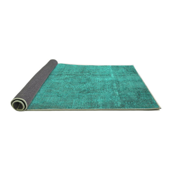 Sideview of Persian Turquoise Traditional Rug, tr3283turq