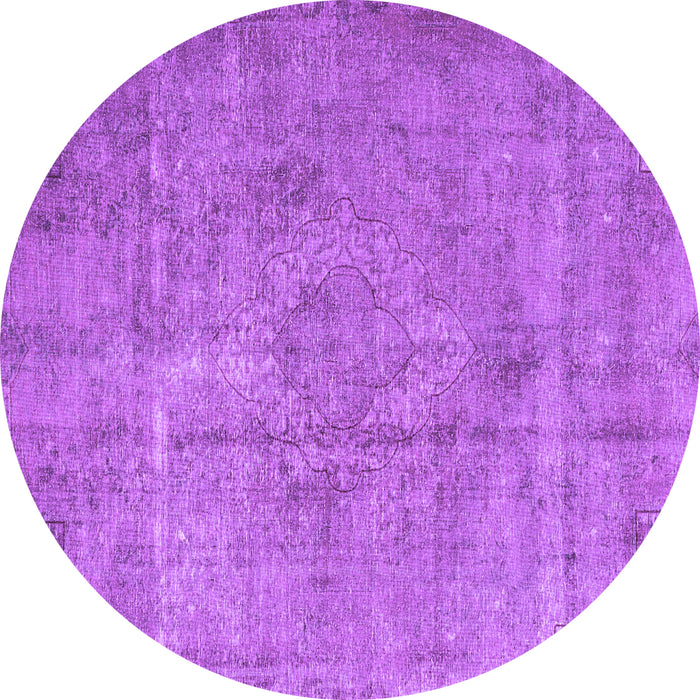 Round Persian Purple Traditional Rug, tr3283pur