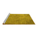 Sideview of Machine Washable Persian Yellow Traditional Rug, wshtr3283yw