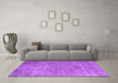 Machine Washable Persian Purple Traditional Area Rugs in a Living Room, wshtr3283pur