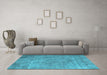 Machine Washable Persian Light Blue Traditional Rug in a Living Room, wshtr3283lblu