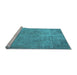 Sideview of Machine Washable Persian Light Blue Traditional Rug, wshtr3283lblu