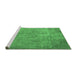 Sideview of Machine Washable Persian Emerald Green Traditional Area Rugs, wshtr3283emgrn