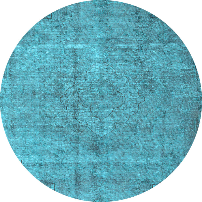 Round Persian Light Blue Traditional Rug, tr3283lblu