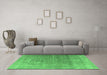 Machine Washable Persian Emerald Green Traditional Area Rugs in a Living Room,, wshtr3284emgrn