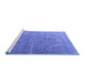 Sideview of Machine Washable Persian Blue Traditional Rug, wshtr3284blu