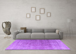 Machine Washable Persian Purple Traditional Area Rugs in a Living Room, wshtr3284pur