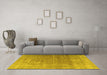 Machine Washable Persian Yellow Traditional Rug in a Living Room, wshtr3284yw