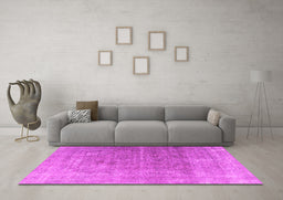 Machine Washable Persian Pink Traditional Rug in a Living Room, wshtr3284pnk