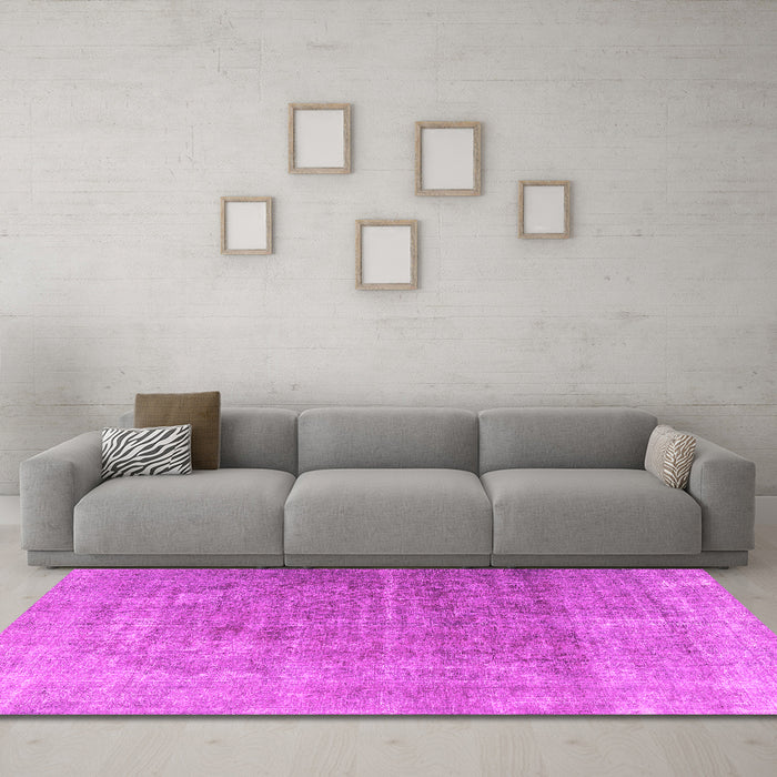 Machine Washable Persian Pink Traditional Rug in a Living Room, wshtr3284pnk