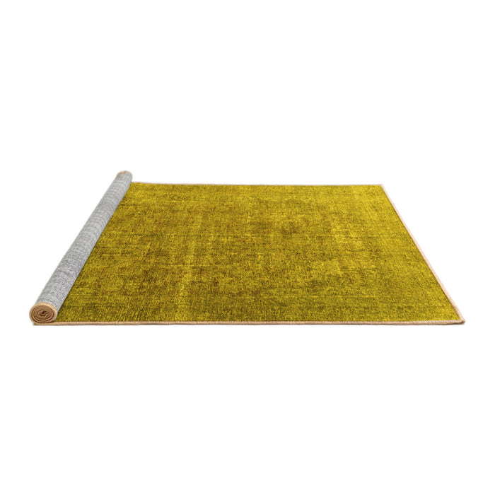 Sideview of Machine Washable Persian Yellow Traditional Rug, wshtr3284yw