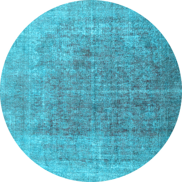 Round Machine Washable Persian Light Blue Traditional Rug, wshtr3284lblu