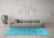 Machine Washable Persian Light Blue Traditional Rug in a Living Room, wshtr3284lblu