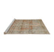 Sideview of Machine Washable Traditional Dark Almond Brown Rug, wshtr3285