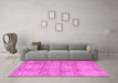 Machine Washable Persian Pink Traditional Rug in a Living Room, wshtr3285pnk