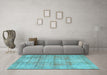 Machine Washable Persian Light Blue Traditional Rug in a Living Room, wshtr3285lblu