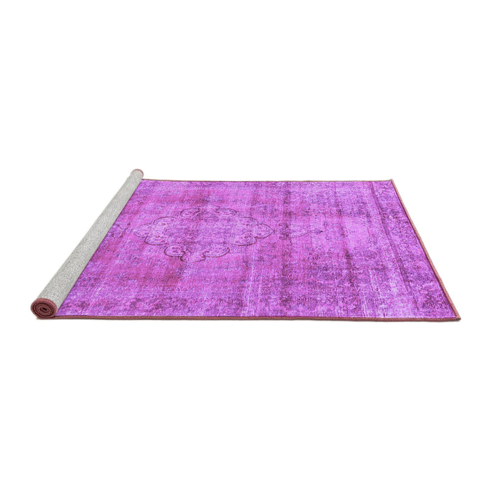 Sideview of Machine Washable Persian Purple Traditional Area Rugs, wshtr3285pur