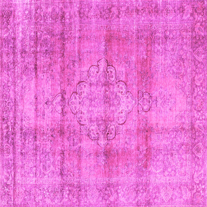 Square Machine Washable Persian Pink Traditional Rug, wshtr3285pnk