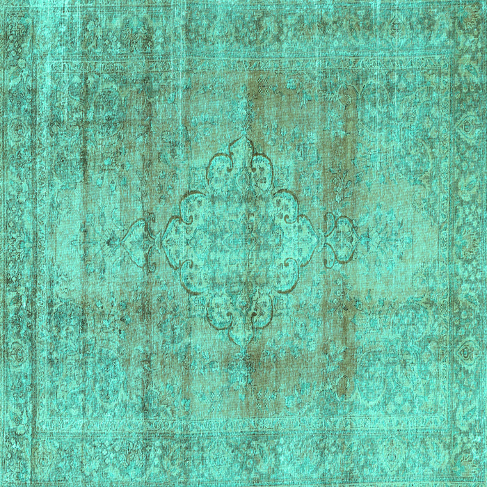 Square Persian Turquoise Traditional Rug, tr3285turq