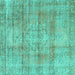 Square Persian Turquoise Traditional Rug, tr3285turq