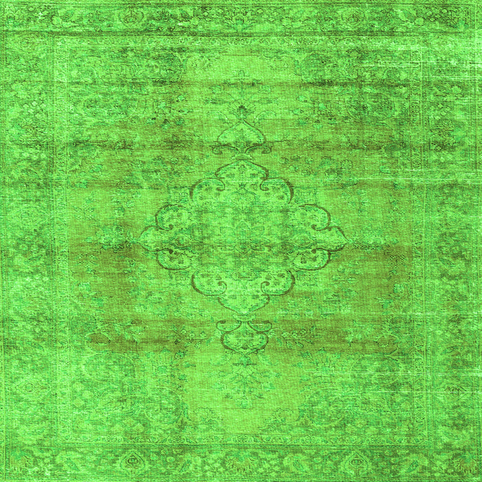Round Machine Washable Persian Green Traditional Area Rugs, wshtr3285grn