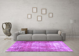 Machine Washable Persian Purple Traditional Area Rugs in a Living Room, wshtr3286pur