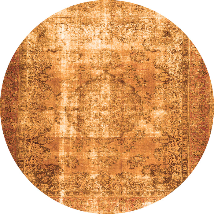 Square Persian Orange Traditional Rug, tr3286org