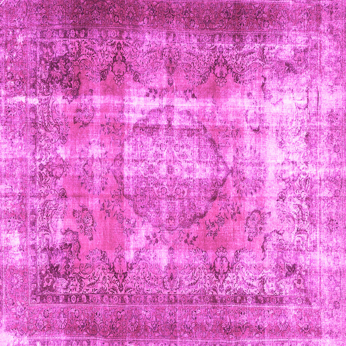 Square Machine Washable Persian Pink Traditional Rug, wshtr3286pnk