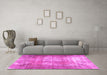 Machine Washable Persian Pink Traditional Rug in a Living Room, wshtr3286pnk