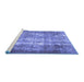 Sideview of Machine Washable Persian Blue Traditional Rug, wshtr3286blu